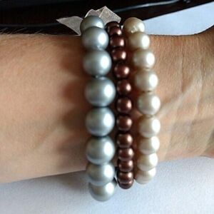 Brown and Cream Pearl Bracelet